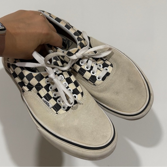 Vans Era Primary Black Checkered and Cream Checker Suede Canvas Sneaker M 7.5 W9 - Picture 1 of 12